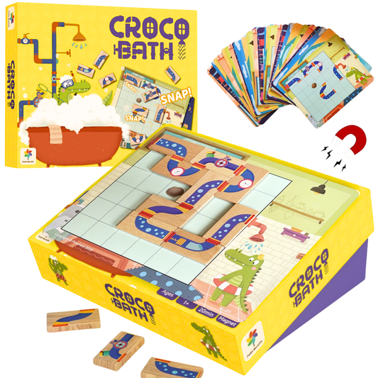 Croco Bath - Jeux de logique en bois magnétique